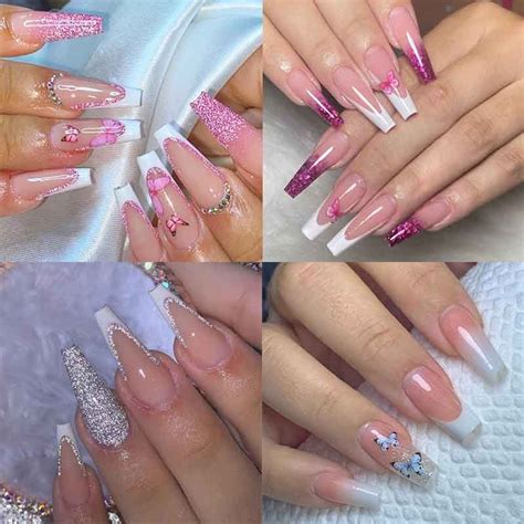 Unha Postiça Realista Bailarina Decorada