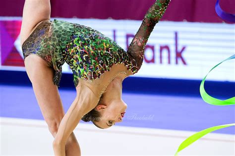 ANNA RIZATDINOVA of Ukraine performs with ribbon at 2016 European ...
