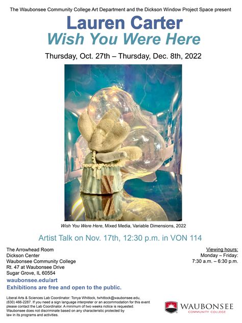 Lauren Carter: Wish You Were Here | Waubonsee Community College