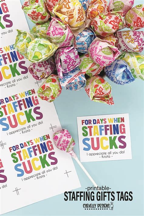 Editable - For Days When Staffing Sucks - Sucker Business Gift Tags