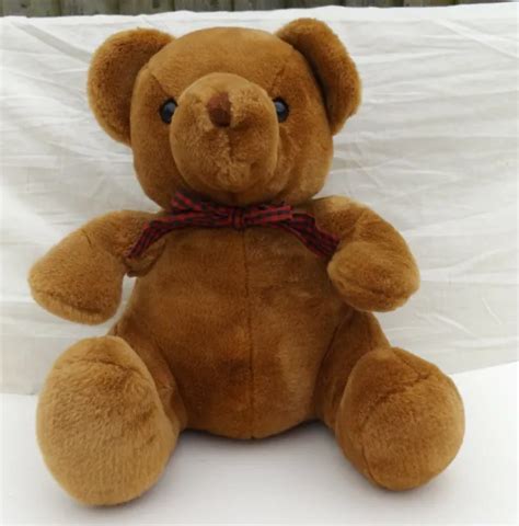 PEEKO TEDDY BEAR Brown 14" Soft Toys Plush Stuffed Animal Bow Tie £7.99 ...