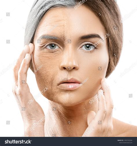 Aging Concept Comparison Young Old Real Stock Photo 1055735204