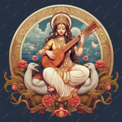 Premium Photo | Illustration of Goddess Saraswati for Vasant Panchami