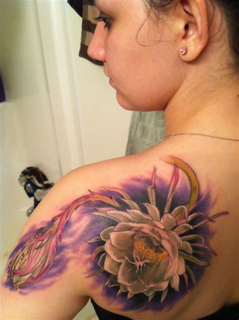 Night blooming cereus flower tattoo- by Terry Harwood | Lily tattoo ...