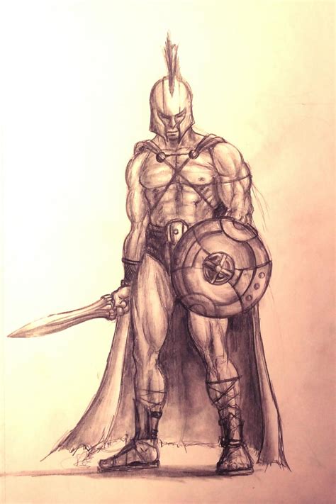 how to draw a gladiator