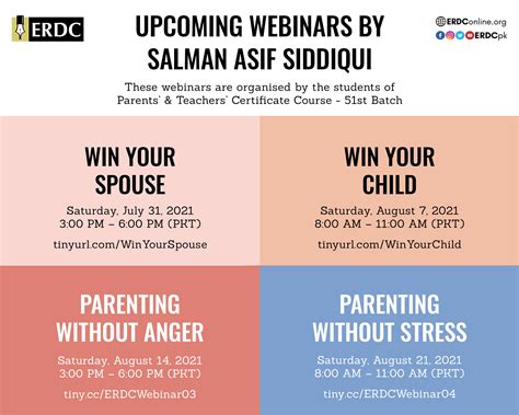 Upcoming Free WEBINARS – ERDC