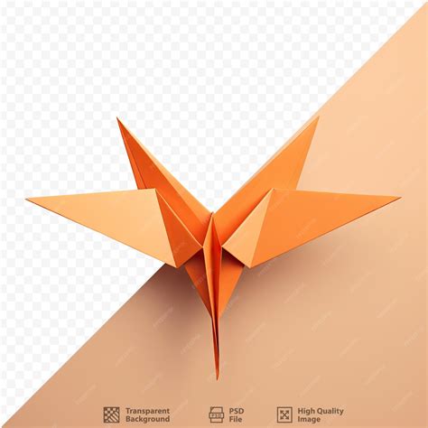 Premium PSD | A paper origami origami is displayed on a transparent ...