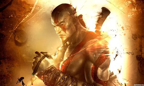 Кратос из игры God of War стоит с закрытыми глазами — Арт картинки