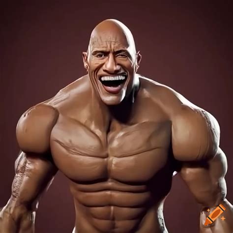 Sculpture of dwayne johnson laughing on Craiyon