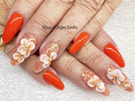3d flowers nail art