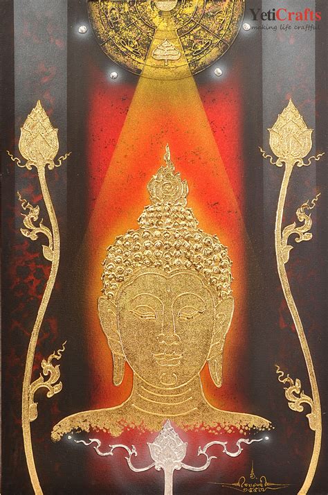 Thai Handmade Canvas Painting - Buddha