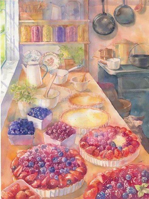 🥧+🫐🍇+☕️ | Illustrations alimentaires, Dessins d' aliments, Dessin repas