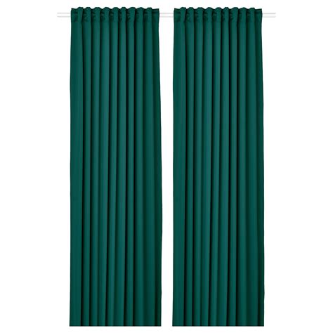 MAJGULL Mörkläggningsgardiner, 1 par, mörkturkos, 145x250 cm - IKEA