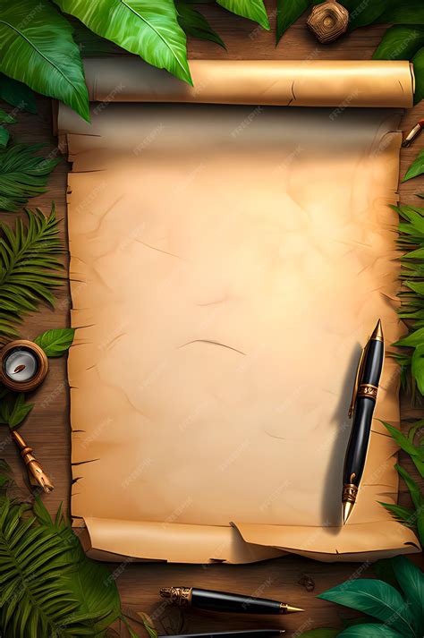 premium ai image clean ancient parchment scroll  writing