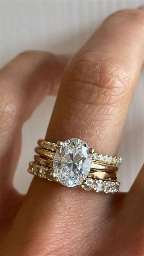 perfect gold diamond ring stack classic engagement ring designs