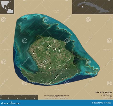 Isla De La Juventud, Cuba - Composition. Sentinel-2 Satellite Stock