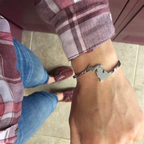 Michigan Wrap Cuff Bracelet Michigan Map Bracelet Michigan - Etsy
