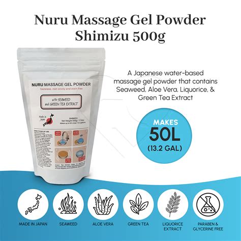 Eroticgel Nuru Massage Gel Powder – Shimizu 500g – Makes 50L / 13.2gal