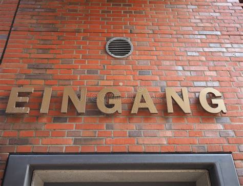 eingang entrance sign stock photo image  europe