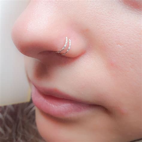double nose ring etsy