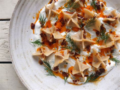 Turkish Manti with Lamb, Garlic Yoghurt and Spiced Butter - Food