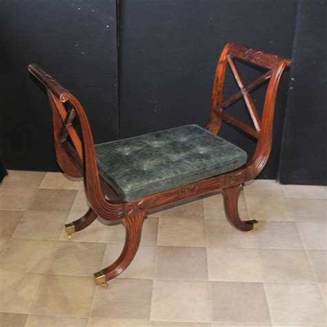 Pair Regency Stools Seats in Mahogany Day Chair
