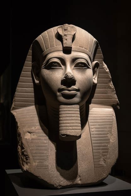Premium AI Image | A statue of a woman's face with a crown on it.