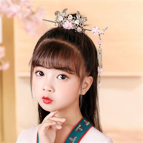Children's stage performance Hanfu Headdress Girls Antique Fairy ... 