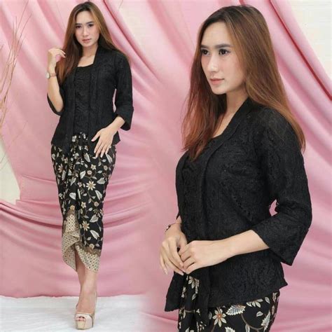 jual stelan kebaya brokat kutu  kebaya wisuda kebaya modern hitam