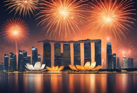 singapore national day flat illustration premium ai generated image