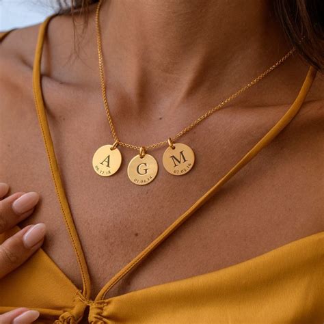 Custom Gold Initial Pendant Necklace