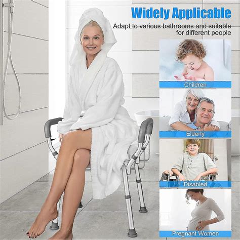Shower Chair, 6 Positions Adjustable Bathtub Shower Stool With