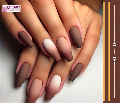 Brown Ombre Nails Square