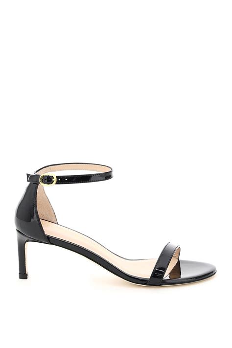 Buy STUART WEITZMAN Nunakedstraight Patent Leather Sandals 37 Leather ...
