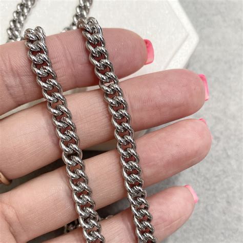 Цепь панцирная, 7*6 мм. Цвет серебро. — JEWELMAKER.RU