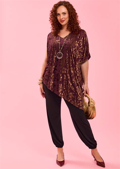 Shop Plus Size Harem Tapered Evening Pant, Black | Taking Shape AU