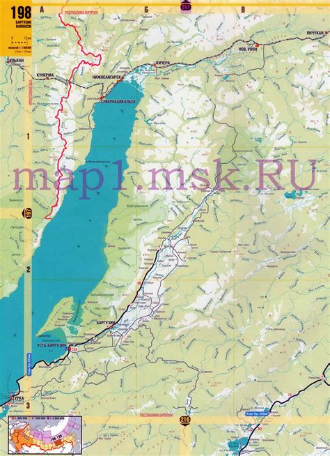Карта Байкала. Подробная карта Байкала масштаба 1см:15км , C0