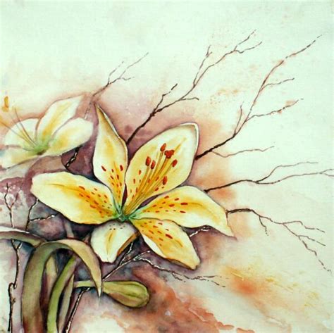 Lilien - Blumen, Aquarellmalerei, Lilien, Aquarell von Burkhard ...