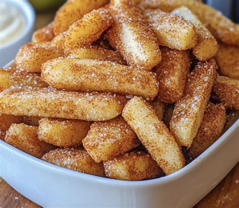 crispy air fryer apple fries easy sweet snack recipe