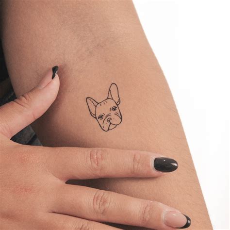 French Bulldog Finger Tattoo