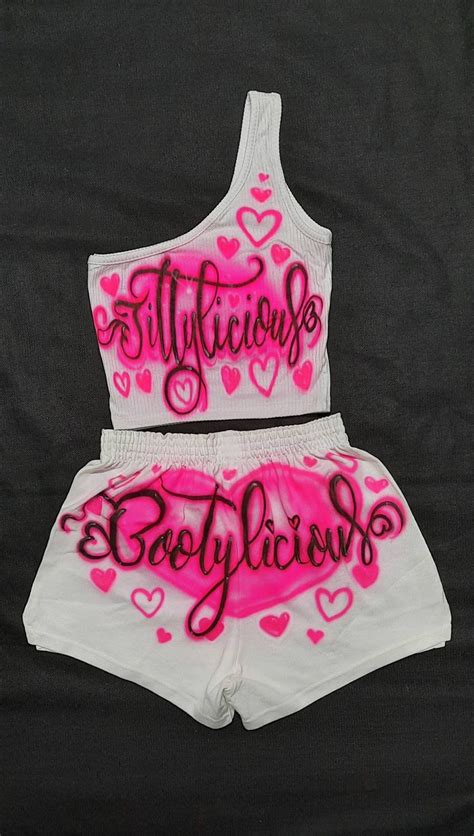 Airbrush Name Bootylicious Tittylicious One Shoulder Crop Top/crop Tank