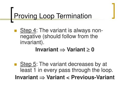 loop variant  invariant powerpoint