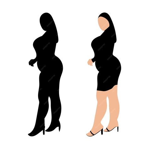 Chica gordita silueta diseño imagen vector art stock | Vector Premium