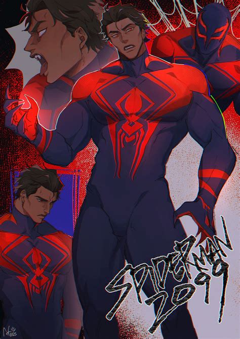 miguel o'hara and spider-man (marvel and 3 more) drawn by nachos_(chos