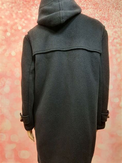 Vintage Aquascutum Wool Duffle Coat Womens L Navy Blue Mid | Etsy