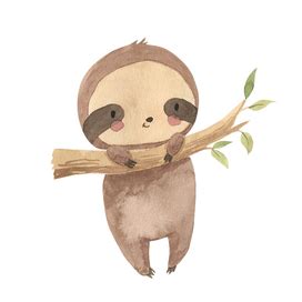 Иллюстрация Ленивец в стиле детский, персонажи | Illustrators.ru