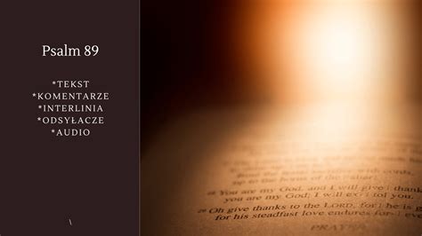 Psalm 89 . "Będę śpiewać o miłosierdziu JHWH" [tekst]
