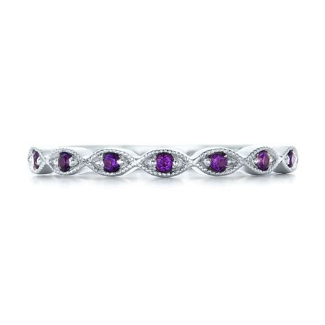 Custom Amethyst Wedding Band #102323 - Seattle Bellevue | Joseph Jewelry