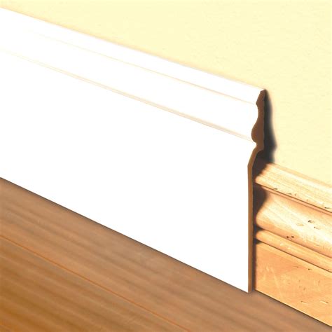 American Pro Decor 7/8 in x 7-3/4 in x 96 in Unfinished PVC Baseboard