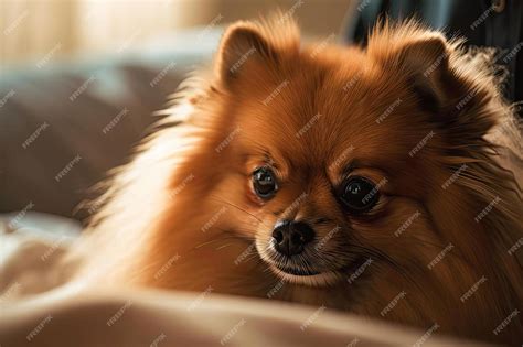 Premium AI Image | Fluffy Pomeranian Dog with a Playful Gaze